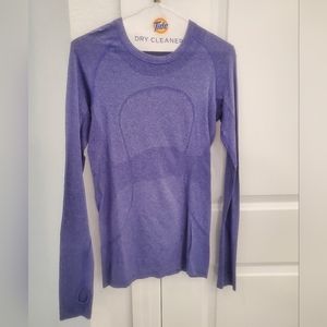 Lululemon purple long sleeve run swiftly shirt size 6